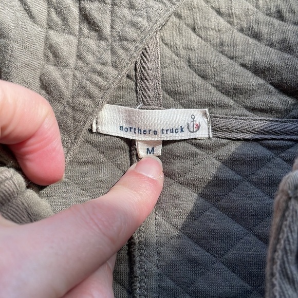 Northern truck army green quilted hooded jacket M - Picture 3 of 8